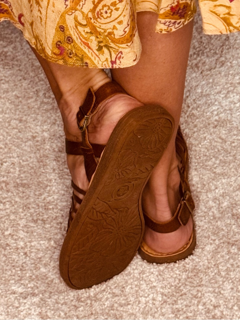 Born Brown Woven Leather Huarache Sandals - Picture 3 of 4